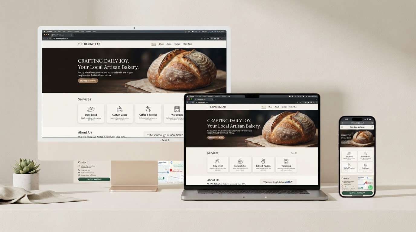 Mockup de una Web Starter en escritorio, portátil y móvil