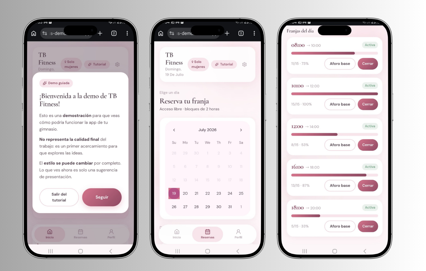App móvil gimnasio